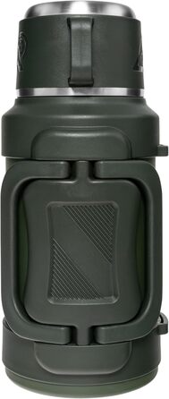 Термос Badger Outdoor Big Boy 1,3 л з нержавіючої сталі, із чайним ситечком, вакуумною ізоляцією, зберігає тепло до 24 годин, з ремінцем для перенесення, оливковий зелений