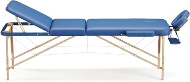 Мобільний масажний стіл Beltom® з 3 зонами, 180 x 56 см. - Легкий (13,3 кг) з аксесуарами (14,5 кг) - масажний стіл, спинка, масажна банка, косметологічний стіл, розкладний, блакитний