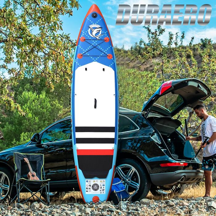 Надувна SUP-дошка 330x76x15 см, до 150 кг, з сидінням для каяка, тримачем для камери, повний комплект аксесуарів (весло, насос, рюкзак), синя