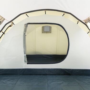 Намет CampFeuer Super+ для 4 особи: великий тунельний намет з 2 входами та тамбуром, 3000 мм водовідштовхування | Груповий, сімейний намет для кемпінгу Sand/Schwarz