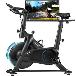 Велотренажер Skandika Spinning Bike Falk P8-HM: сталевий фрейм, магнітний гальма, LCD-дисплей, Bluetooth, сумісність з Kinomap