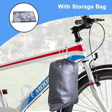 Захисний чохол для велосипеда MINVOO: водонепроникний, від сонця, пилу та вітру. Підходить для електровелосипедів. Срільно-чорний колір