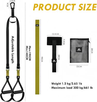 Шкіряний тренажер Schlingentrainer Flintronic для всього тіла, комплект для дому (чорний/зелений)