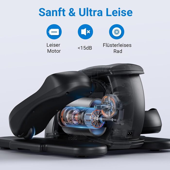 Міні еліптичний тренажер MERACH з пультом, дисплеєм, 12 швидкостей, тихий та портативний степер для дорослих, молоді та людей похилого віку, чорний