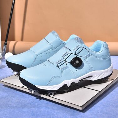 Жіночі гольф-туфлі водонепроникні, дихаючі, з шипами, для тренувань, розмір 36-42 EU, блідо-блакитні