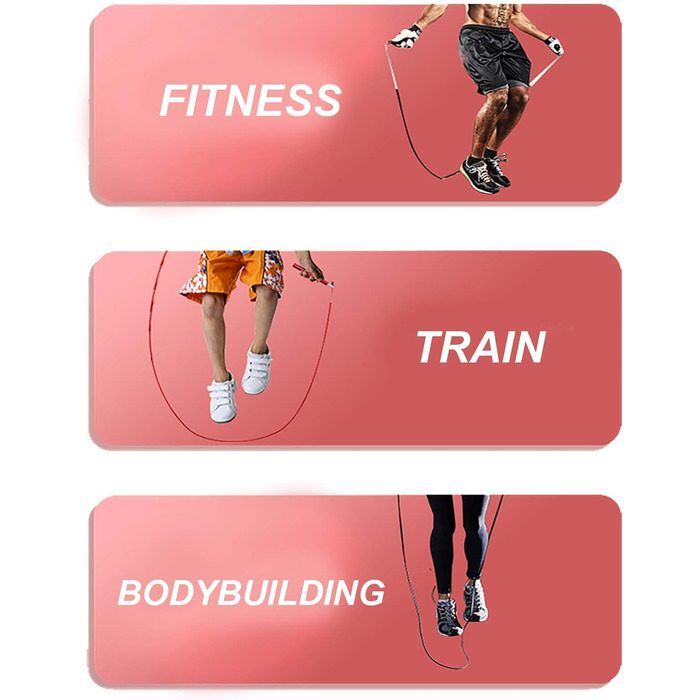 Стрибкова скакалка Speed Jump Rope з поворотним підшипником 360°, регульоване сталеве тросик, алюмінієва ручка з антиковзаючим покриттям – для фітнесу, боксу, спортивних вправ, підходить для дітей та дорослих, фіолетовий