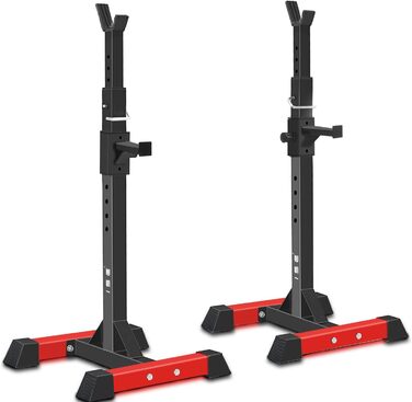Стійка для штанги ISE Squat-Rack, 6 рівнів регулювання, 2 окремі стійки, сталева, до 200 кг, сертифікована EN 957