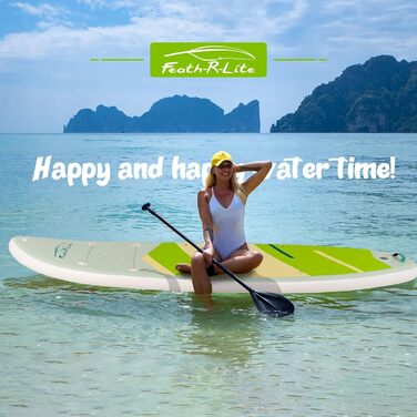 Надувний SUP Paddleboard FunWater для дорослих. Комплект: весло, насос, рюкзак, лінія. Зелено-білий колір