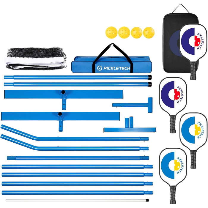 PickleTech PRO: Професійний набір для піклболу з міцною сталевою рамою та PEHD-сіткою