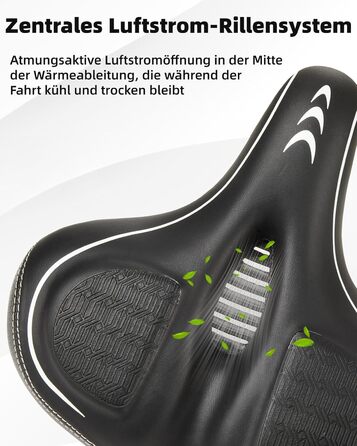 Зручний велосипедний сидіння з подвійною амортизацією, Memory Foam, для Peloton Bike, Mountain Bike, чоловіків та жінок, білий