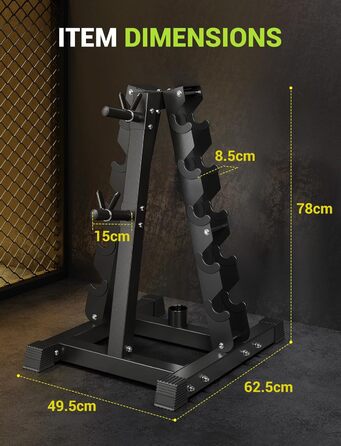 Стойка для гантелей Dripex на 3/5 рівнів, регульована, до 500 кг, сумісна з гантелями, гирями та штангами
