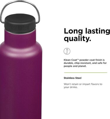 Пляшка Klean Kanteen Classic з петлею, нержавіюча сталь, фіолетова, 592 мл
