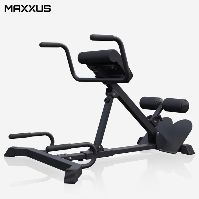 MAXXUS Тренажер для спини 7в1, складаний, сталевий, до 150 кг, гіперекстензія, для дому та пресу, чорний