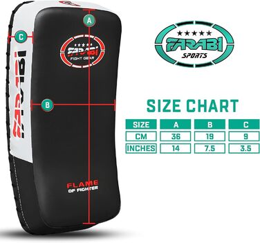 Набори для ударів Farabi Sports Curved Kick Pads (пара), чорні – для кікбоксингу, MMA, муай-тай, кікбоксингу та тренувань