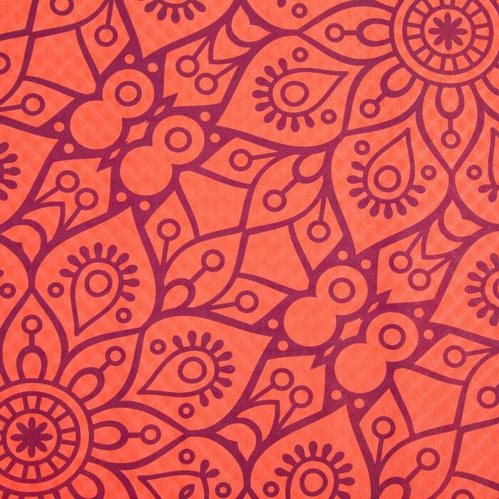 Йога мат SpoKey Mandala, 183x61x0.4 см, червоний, екологічний TPE, для йоги, пілатесу, фітнесу, гімнастики