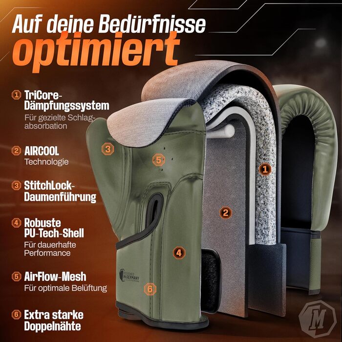 MADGON Преміум боксерські рукавички з найкращого матеріалу для довготривалої експлуатації, чоловічі та жіночі рукавички для кікбоксингу, MMA, спарингу, муай-тай та боксу 10 12 14 16 oz з мішком Olive / Чорний 10 oz