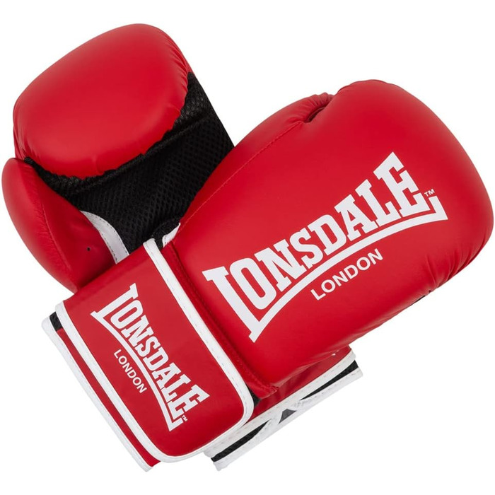 Боксерські рукавички Lonsdale Ashdon 14oz червоно-білі, унісекс, для дорослих