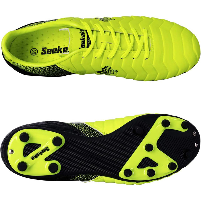 Дитячі футбольні бутси для хлопчиків та дівчаток FG/AG, професійні, для тренувань та гри на природі, унісекс (32 EU, лимонно-жовтий)