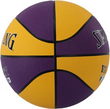 Баскетбольний м'яч Spalding TF-150 Varsity: міцний гумовий матеріал, офіційний розмір, для будь-яких поверхонь, з рельєфним зчепленням для кращого контролю (6, фіолетовий/золотий)