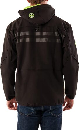 Чоловіча водонепроникна куртка-софтшелл Geographical Norway Royaute з капюшоном, тактичний віндбрейкер для гірських походів та лиж, чорно-зелена, XL
