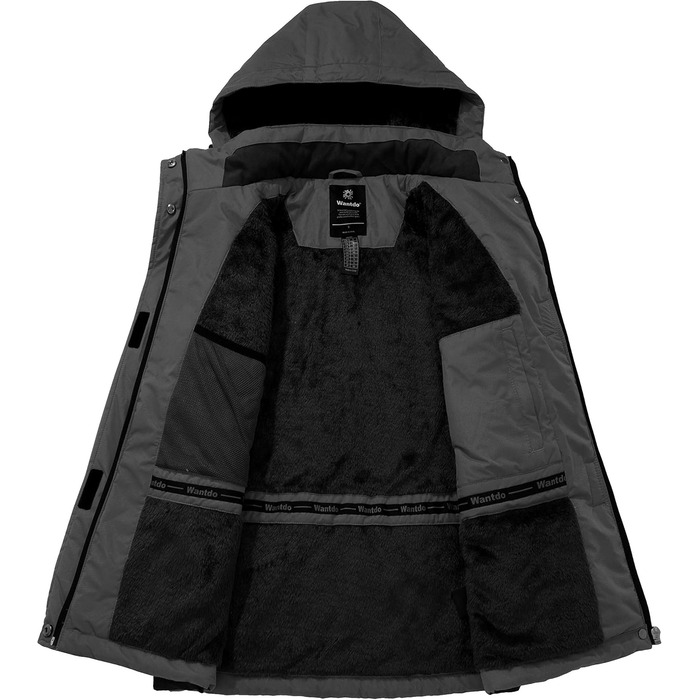 Жіноча зимова куртка Wantdo для катання на лижах, сноуборді та активного відпочинку на природі. Тепла флісова підкладка, водонепроникний вітрозахисний капюшон, куртка з підкладкою, колір чорний (M)