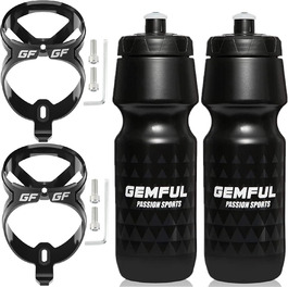 Тримач для напоїв на велосипед GEMFUL з пляшкою 750мл, BPA-free, для MTB, шосе, 4 шт. в упаковці