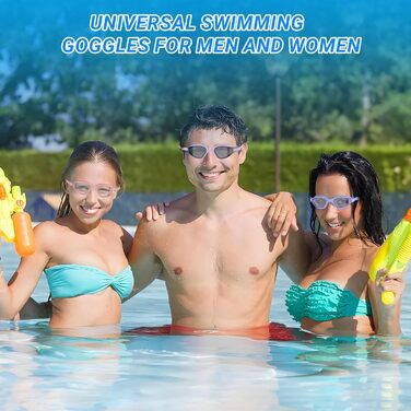 Окуляри для плавання Schwibrille з HD-лінзами, антифог, UV-захист, герметичні, зручні - для дорослих, басейн/відкрита вода, фіолетові