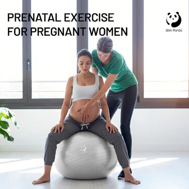 Гімнастичний м'яч Slim Panda 55-85 см, антивибуховий, з насосом, фітнесбол для вагітних, літніх, терапії та балансу