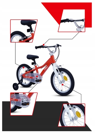 Дитячий велосипед TRU 16 дюймів, алюмінієвий, багатокольоровий, 8 кг