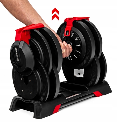 Регульовані гумовані гантелі Sapphire, 1 x 24 кг