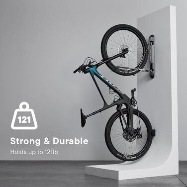 Тримач для велосипеда Steadyrack ProFlex Wide: настінна поворотна підставка для гірських велосипедів, вантажопідйомність 35 кг, підходить для коліс 20'-29' та шин 2.1'-2.8', компактне зберігання