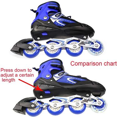 Дитячі ролики-кольоротки, регульовані, 3-в-1, для дівчаток та хлопчиків, розмір 31-38 (S, блакитний)