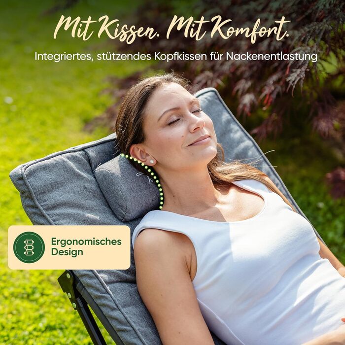 Розкладне шезлонг для відпочинку на сонце: стілець, шезлонг, для саду та кемпінгу, до 200 кг, вологостійкий