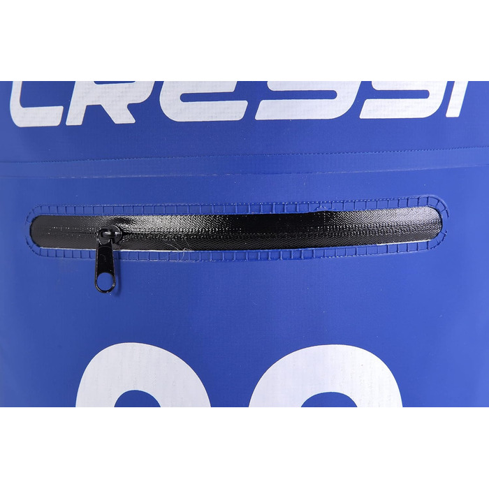 Водонепроникний мішок Cressi Dry Bag для дайвінгу, плавання, риболовлі, водних видів спорту, кемпінгу та сноубордингу, 20 літрів, синій (з блискавкою)