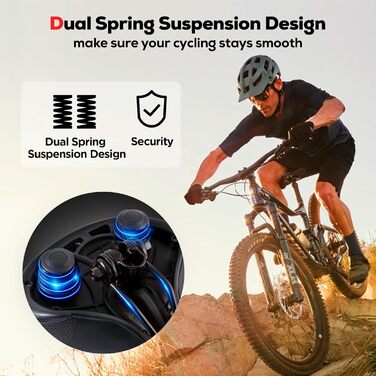 Комфортне велосипедне сидіння IPOW для жінок та чоловіків: м'який, з пам'яті ефекту, амортизований, універсальний, чорний